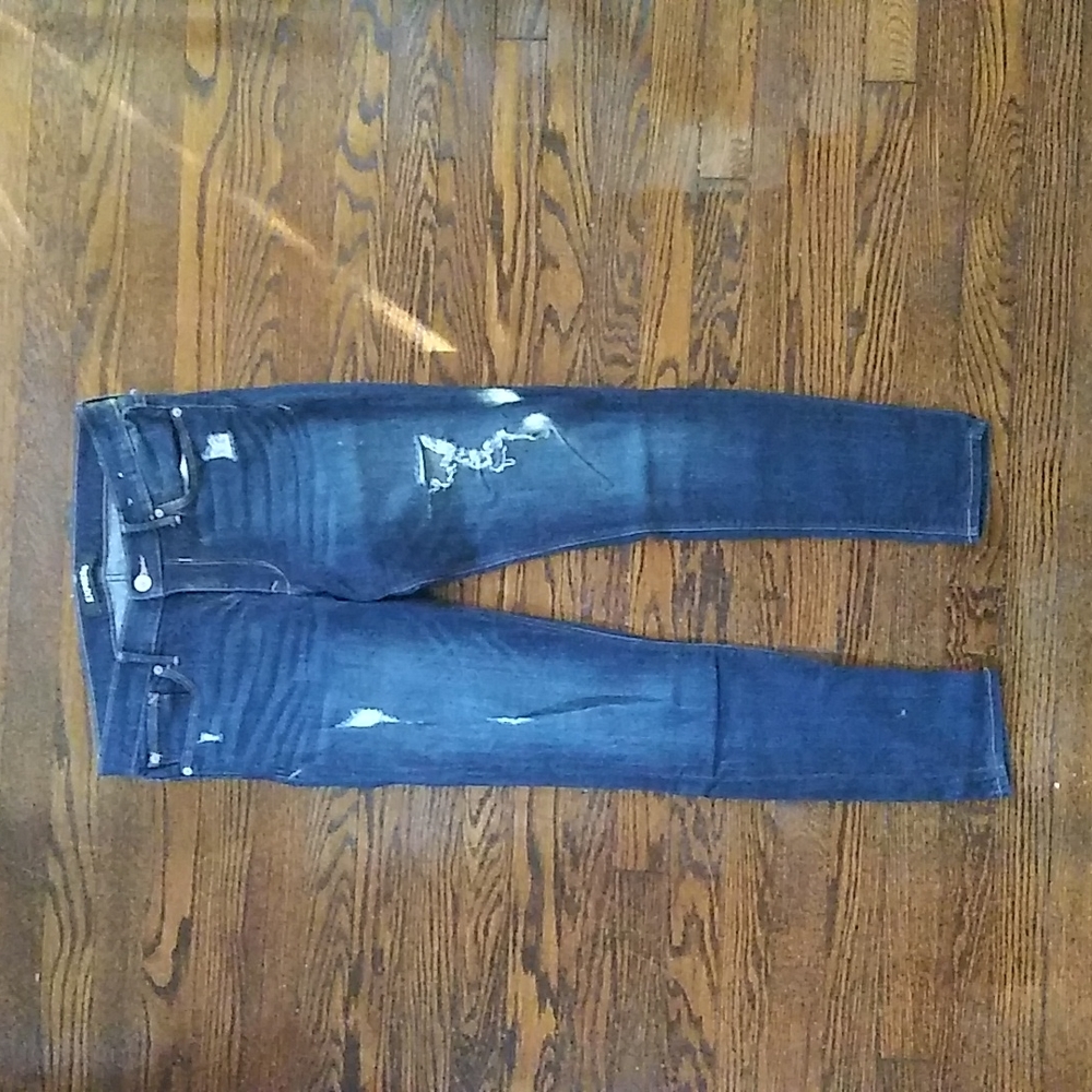 Express distressed skinny jeans